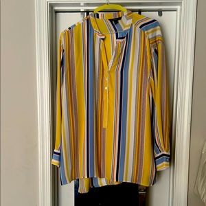 Striped Yellow and Blue Men's Shirt